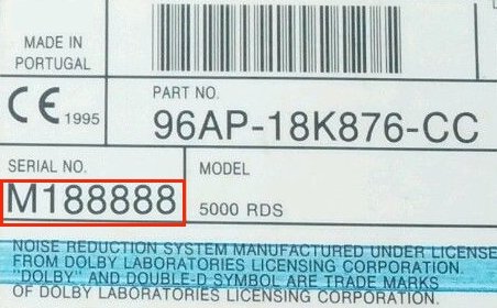 Unlock Auto Radio Code Ford M Serial